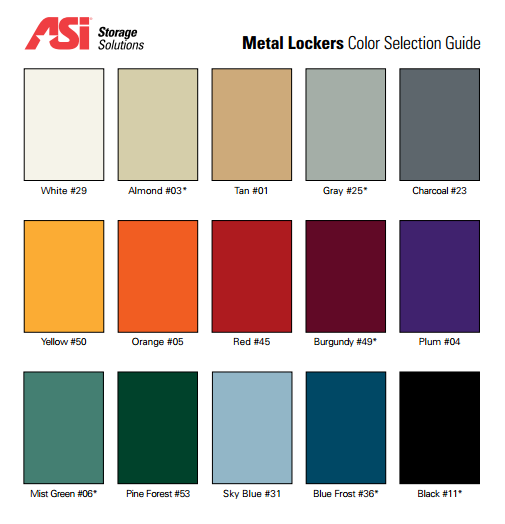 Asi Lockers Color Chart