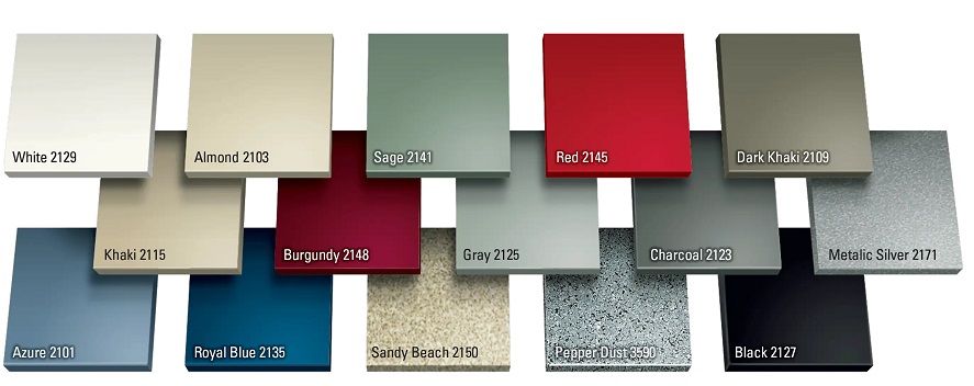 ASI Powder Coated partition colors